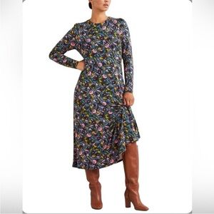 Boden Crew Neck Jersey Floral Midi Dress 18L Long